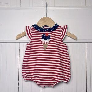 MAGNOLIA BABY  NWOT 100% Cotton Patriotic Red White & Blue Ice Cream Bubble